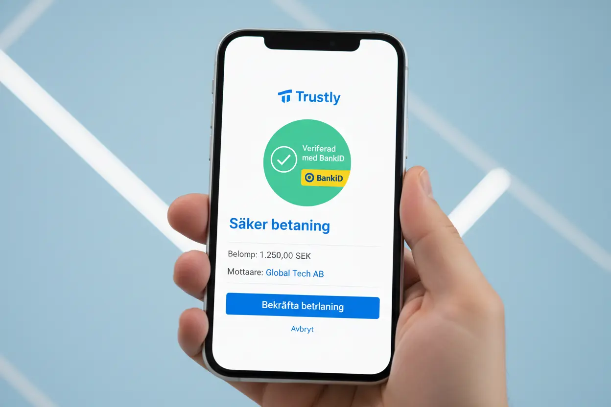 Trustly casino betalning via smartphone med BankID-verifiering