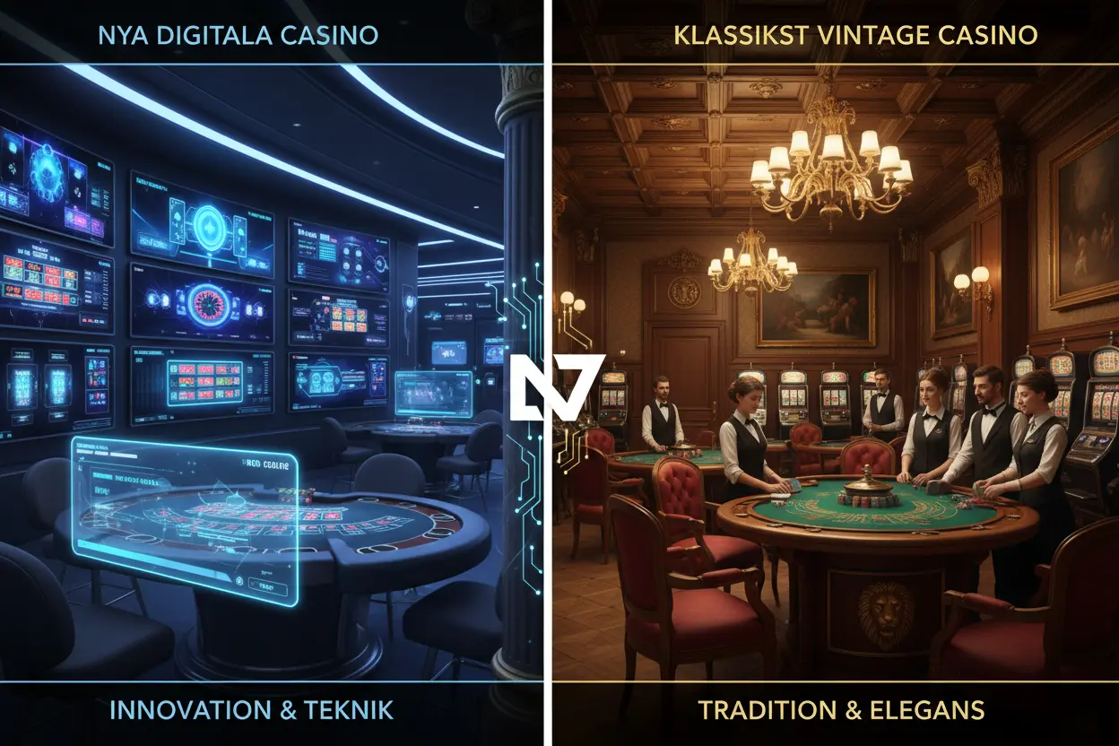 Jämförelse mellan nya casinon och etablerade casinon som visar skillnaderna