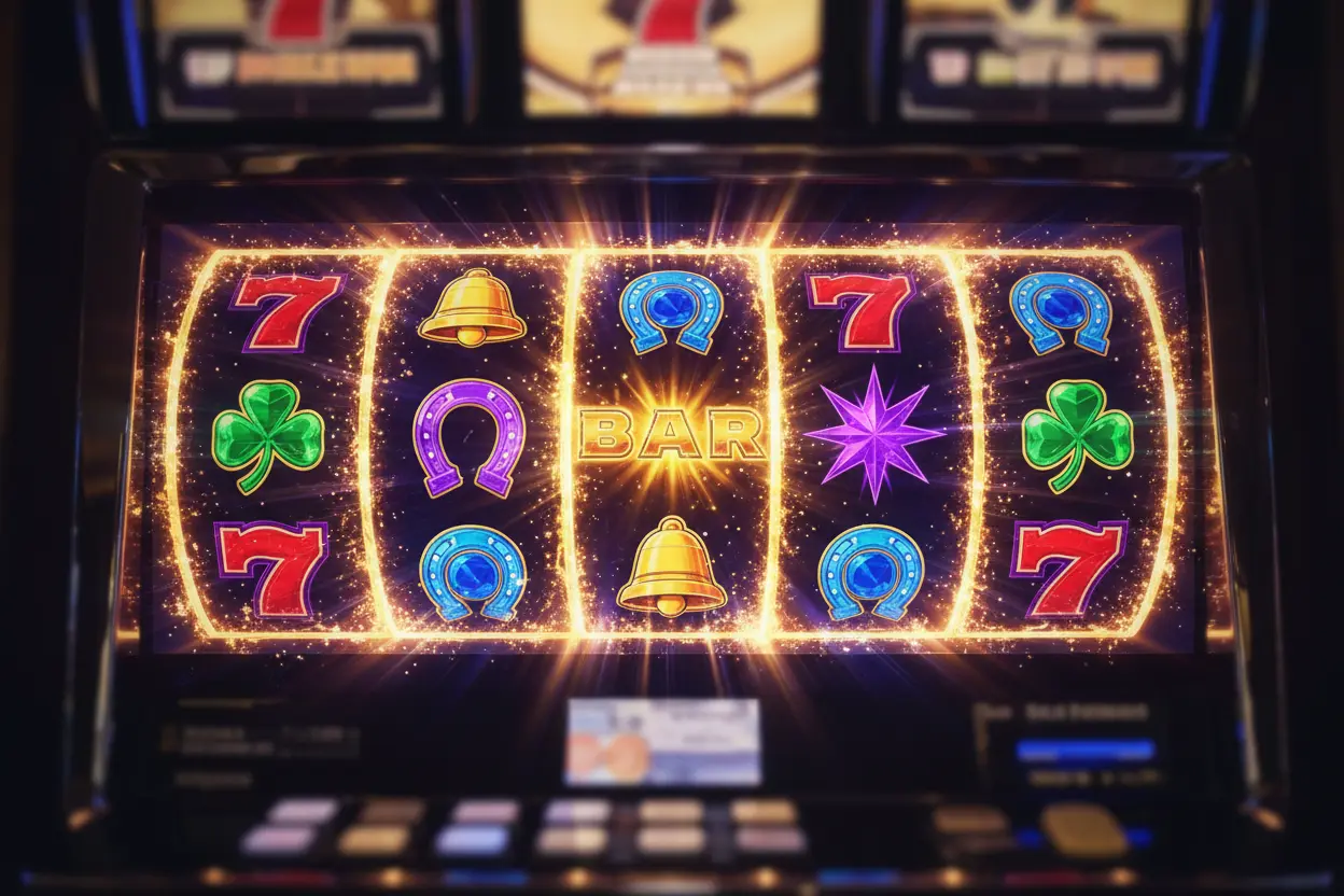 Slots online 2026 – färgglada hjul på en videoslot med vinnande symboler