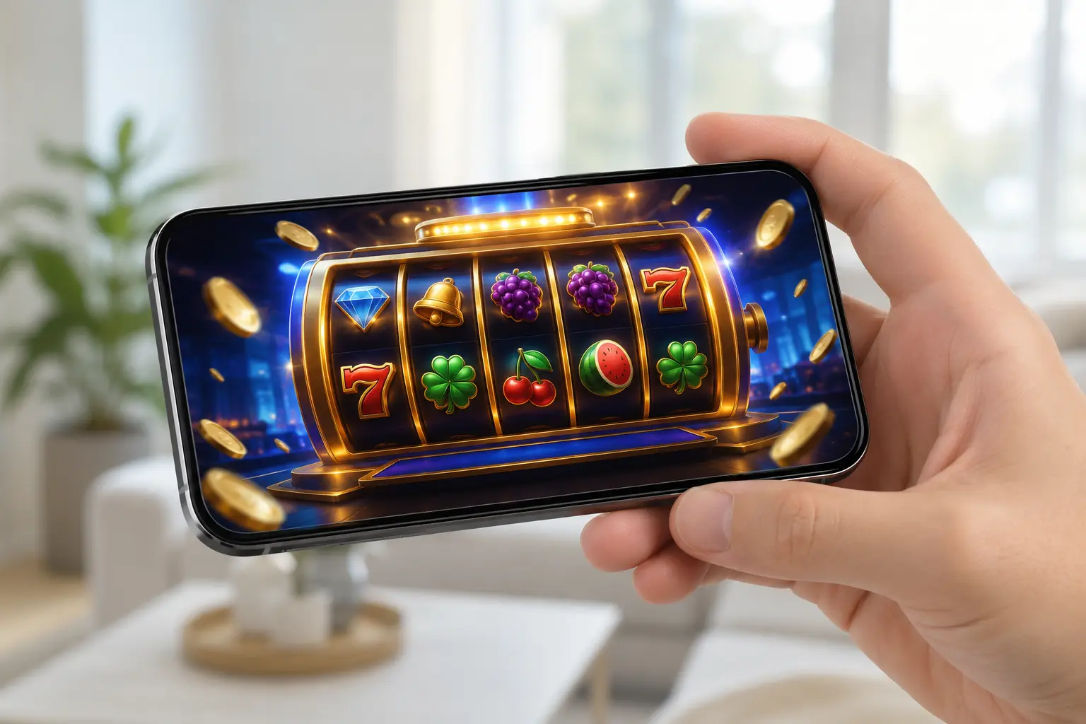 Mobilcasino 2026 – spela casino i mobilen med slots på en smartphone med svensk licens